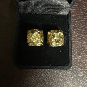 Kate Spade Gold Glitter Stud Earrings.  EUC.  Box not included.